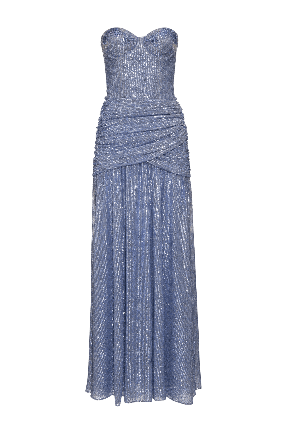 VESTIDO LONGO PAETÊ ESCAPE LILÁS