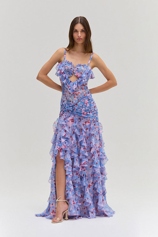 VESTIDO LONGO MYOSOTIS AZUL