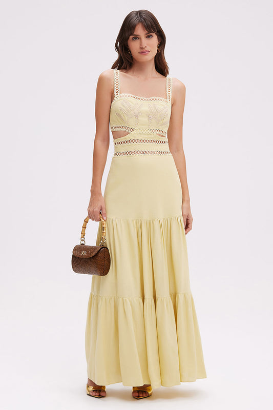 VESTIDO LONGO LINHO CANDY AMARELO
