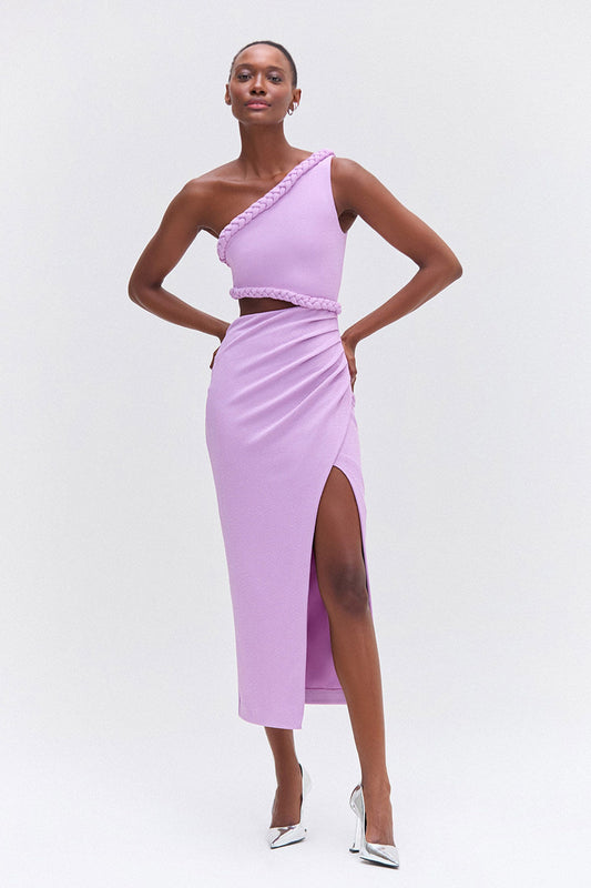 VESTIDO MÍDI CREPE SUN LILAS