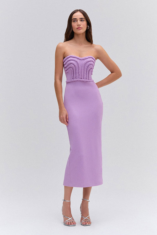 VESTIDO MÍDI CREPE SUN LILAS