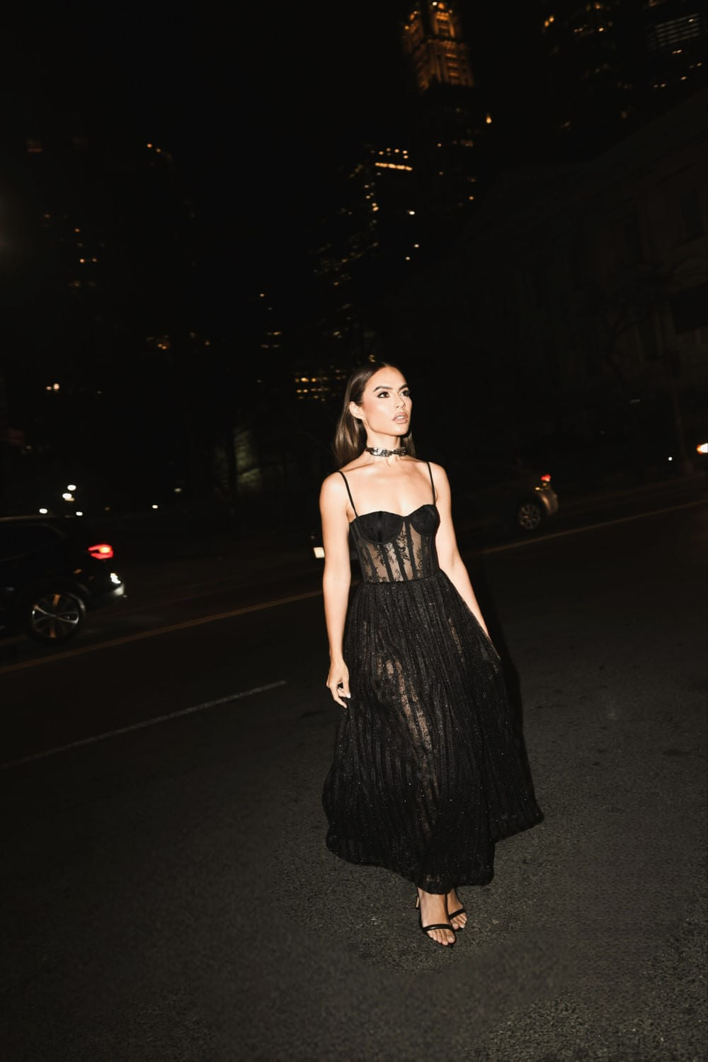 VESTIDO MÍDI LACE PRETO