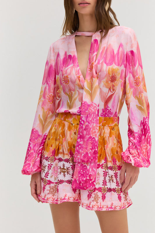 CAMISA SINTRA FLOWER AMARELO / ROSA