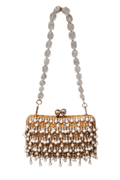 BOLSA 12477 CHARLOTTE PEARL FRINGES WK LT HONEY / PEROLA