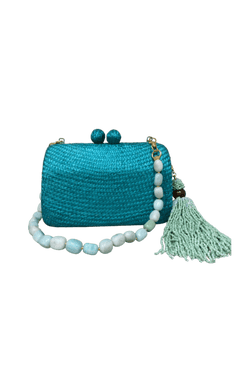 BOLSA CLUTCH CELINE TURQUESA