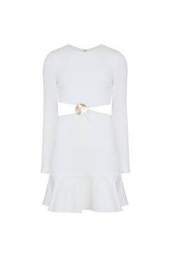 VESTIDO CURTO MALHA MERIAN OFF WHITE