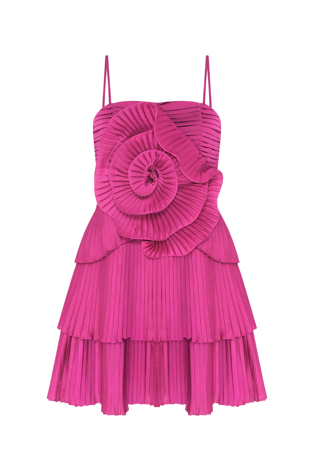 VESTIDO CURTO CETIM DREAM  ROSA ESCURO