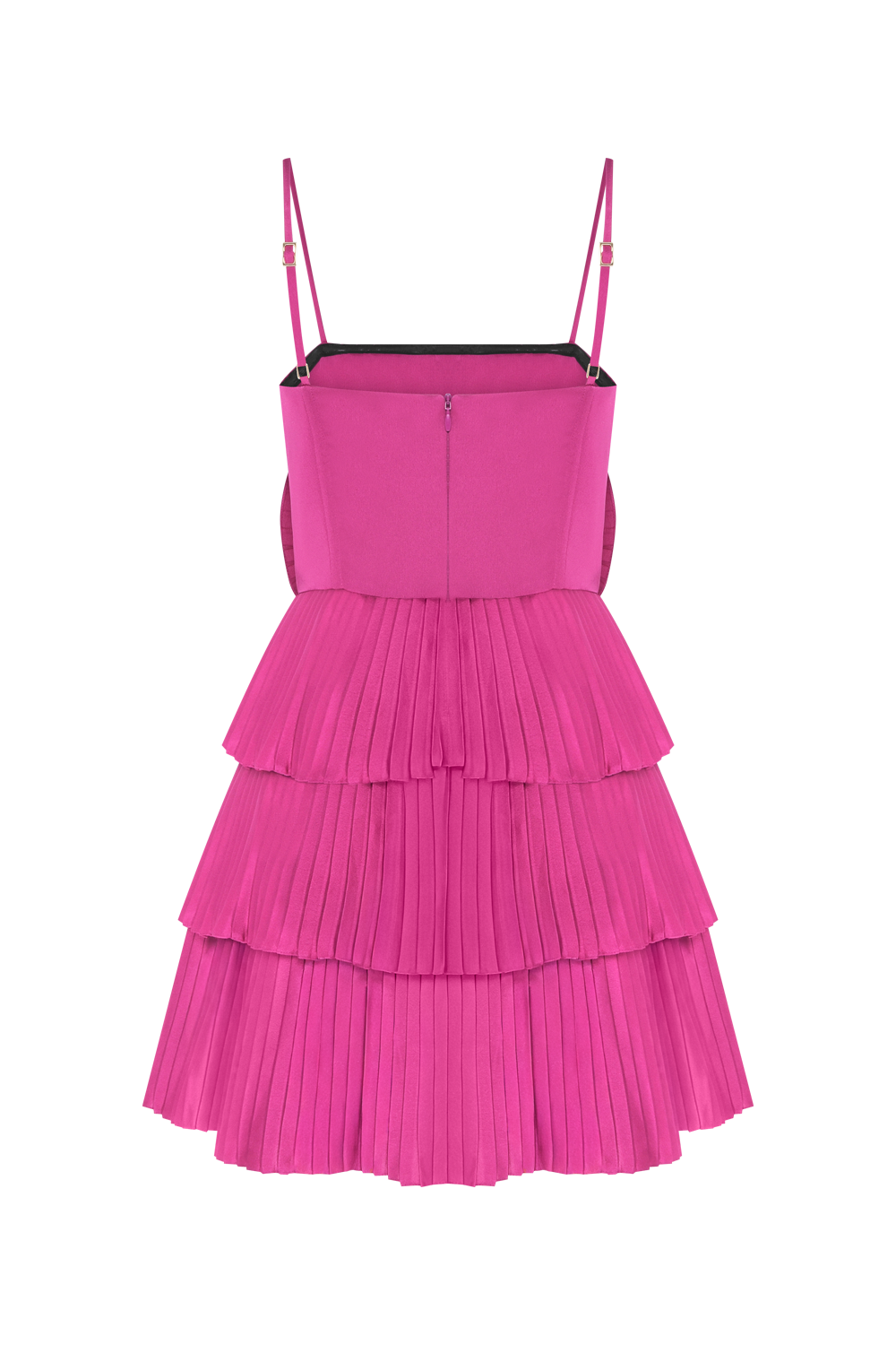 VESTIDO CURTO CETIM DREAM  ROSA ESCURO
