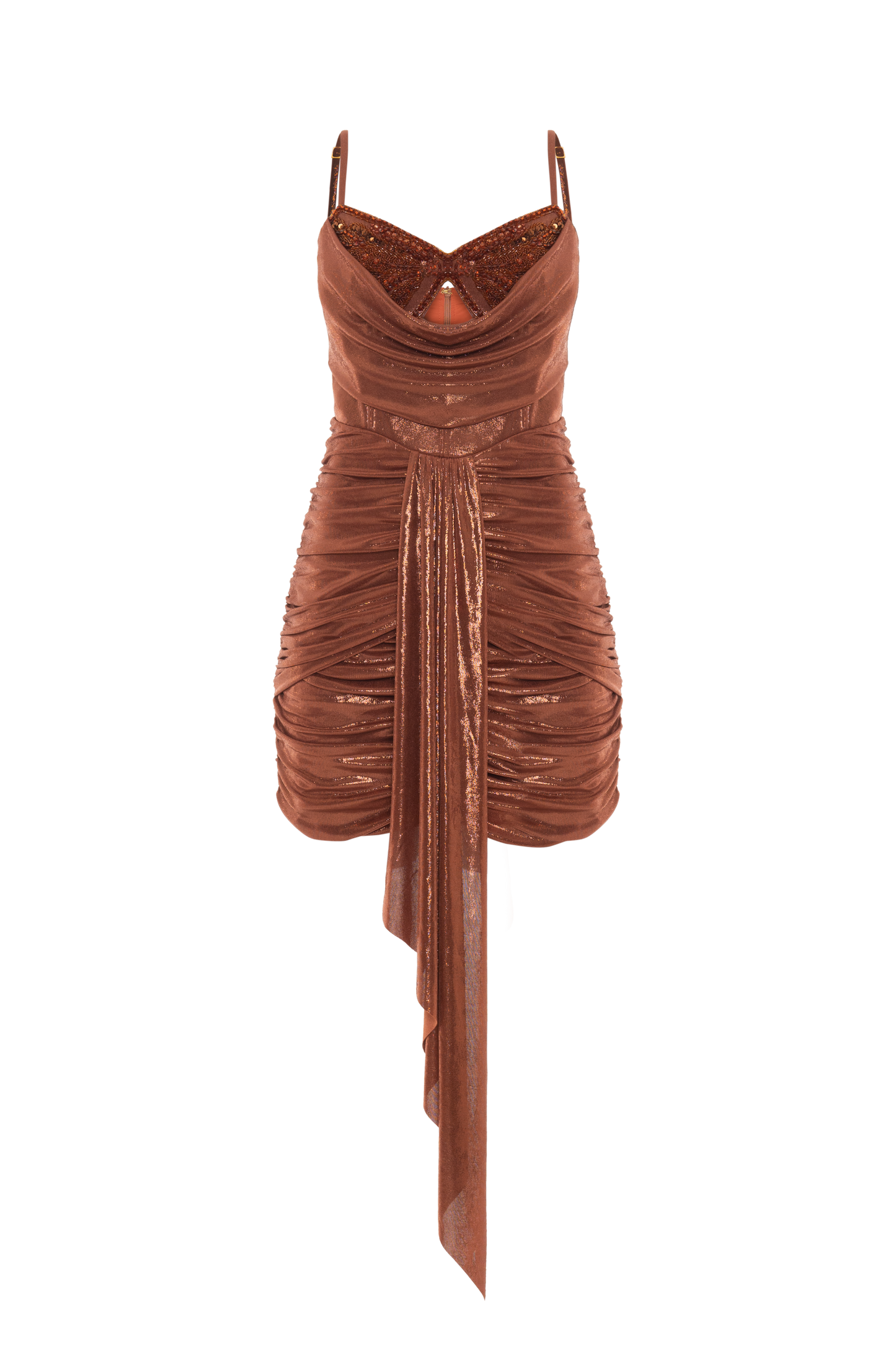 VESTIDO CURTO JERSEY ELYSIAN COBRE