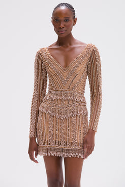 VESTIDO CURTO DREAM EMBROIDERY BEGE