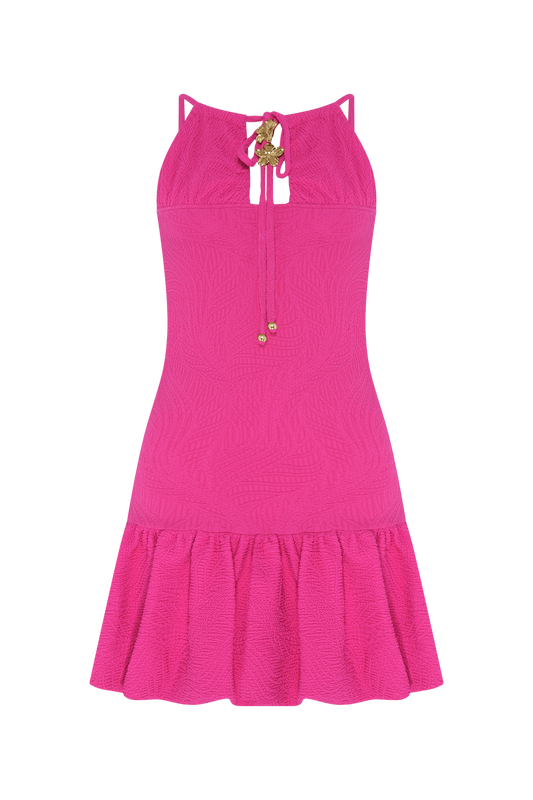 VESTIDO CURTO BREEZE JACQUARD ROSA