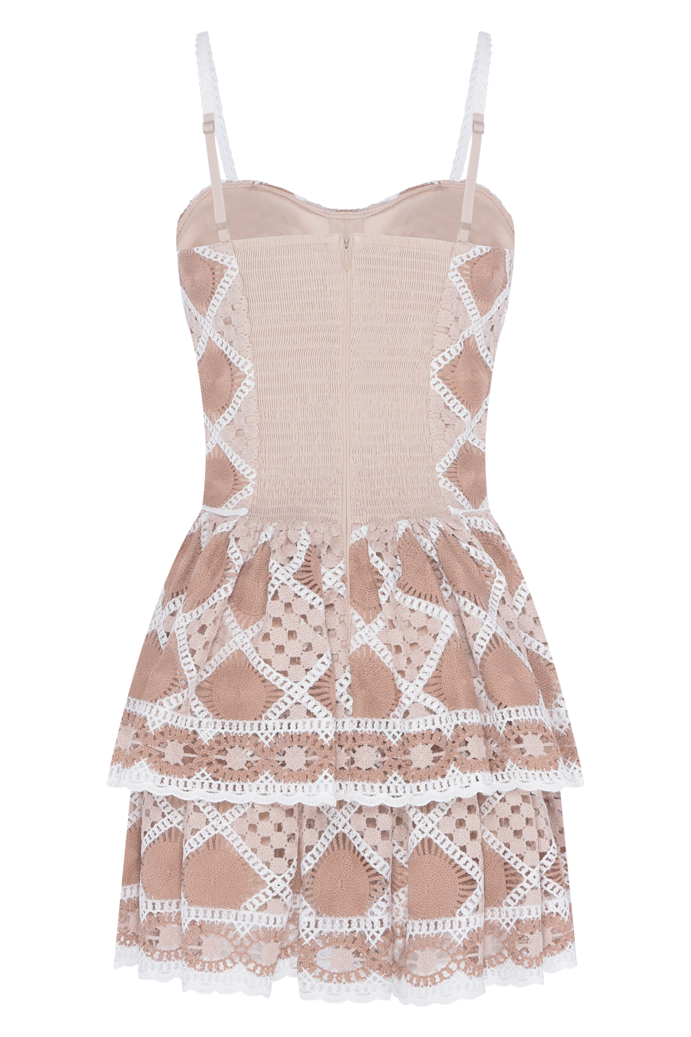 VESTIDO CURTO BOSSA CROCHET BEGE