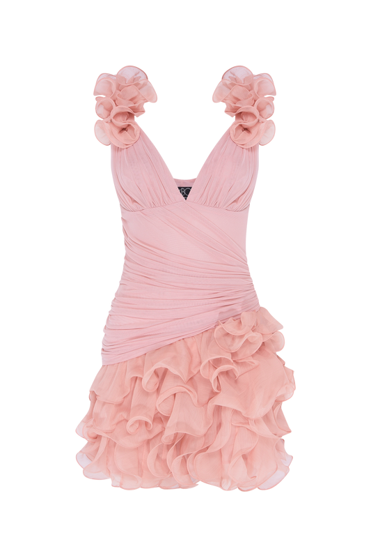 VESTIDO CURTO CHIFFON DAYDREAM LARANJA CLARO