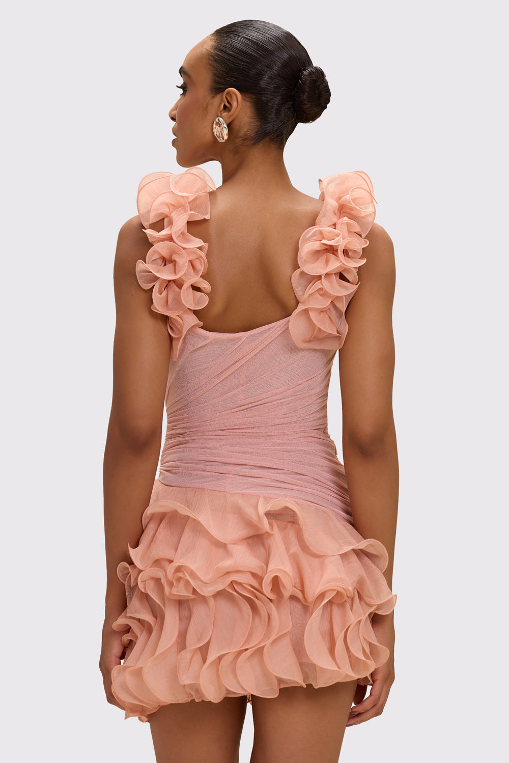 VESTIDO CURTO CHIFFON DAYDREAM LARANJA CLARO