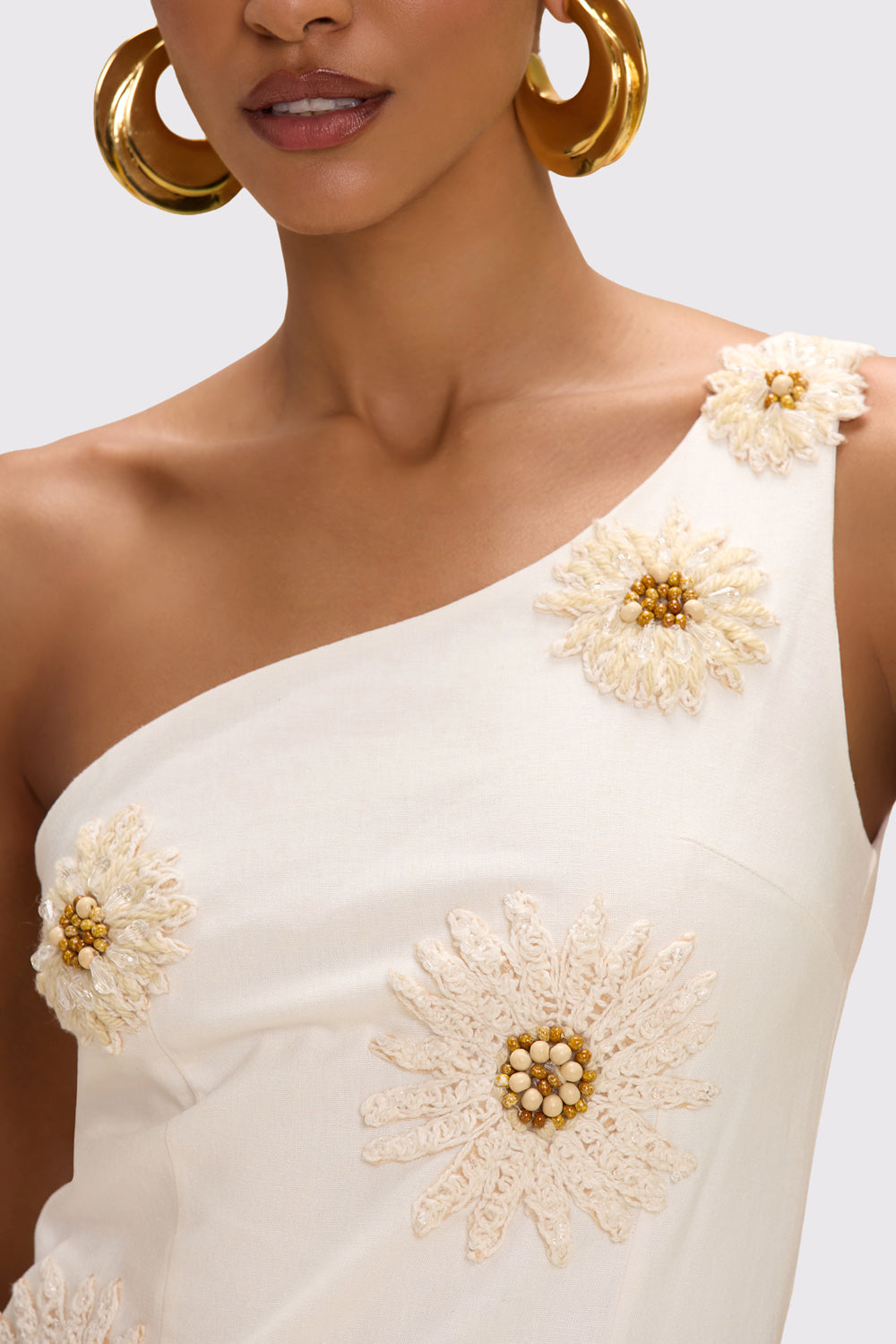 VESTIDO CURTO LINHO TROPIC OFF WHITE