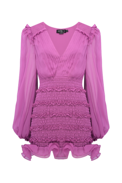 VESTIDO CURTO CHIFFON HARMONY ROSA