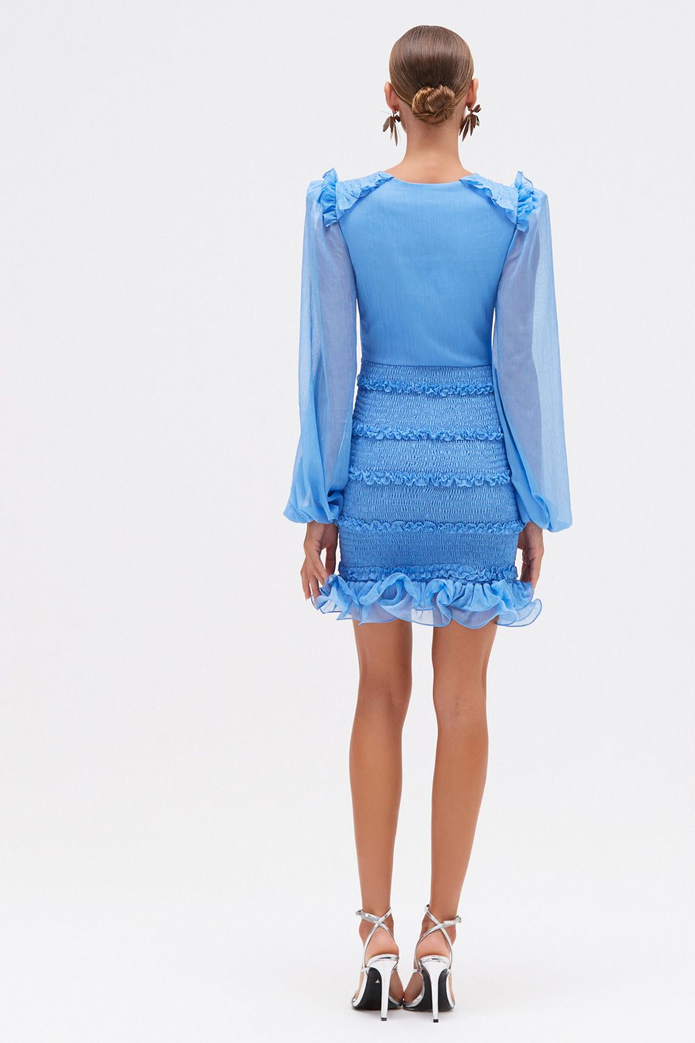 VESTIDO CURTO CHIFFON HARMONY AZUL