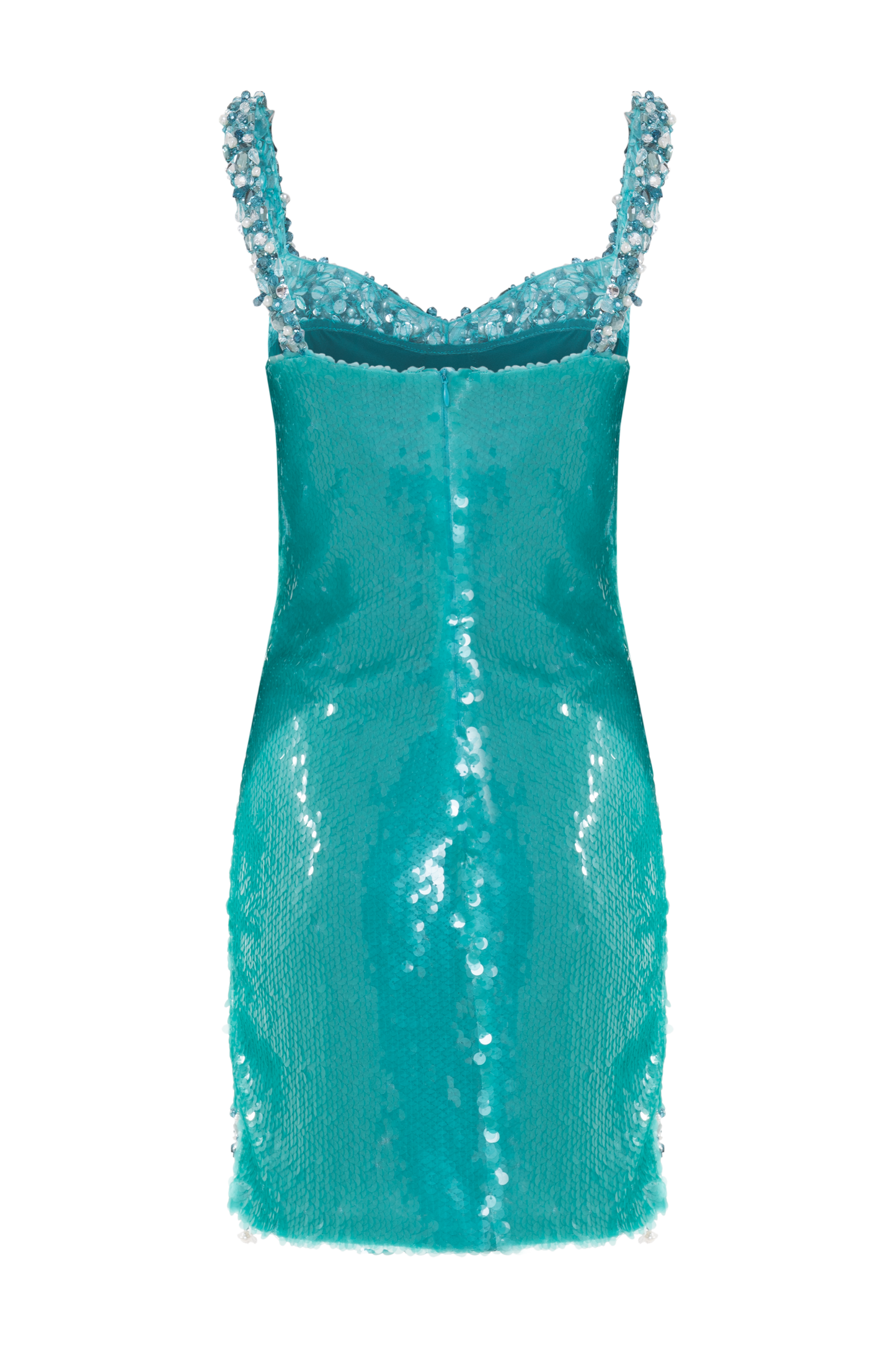 VESTIDO CURTO PAETÊ ISLA VERDE CLARO