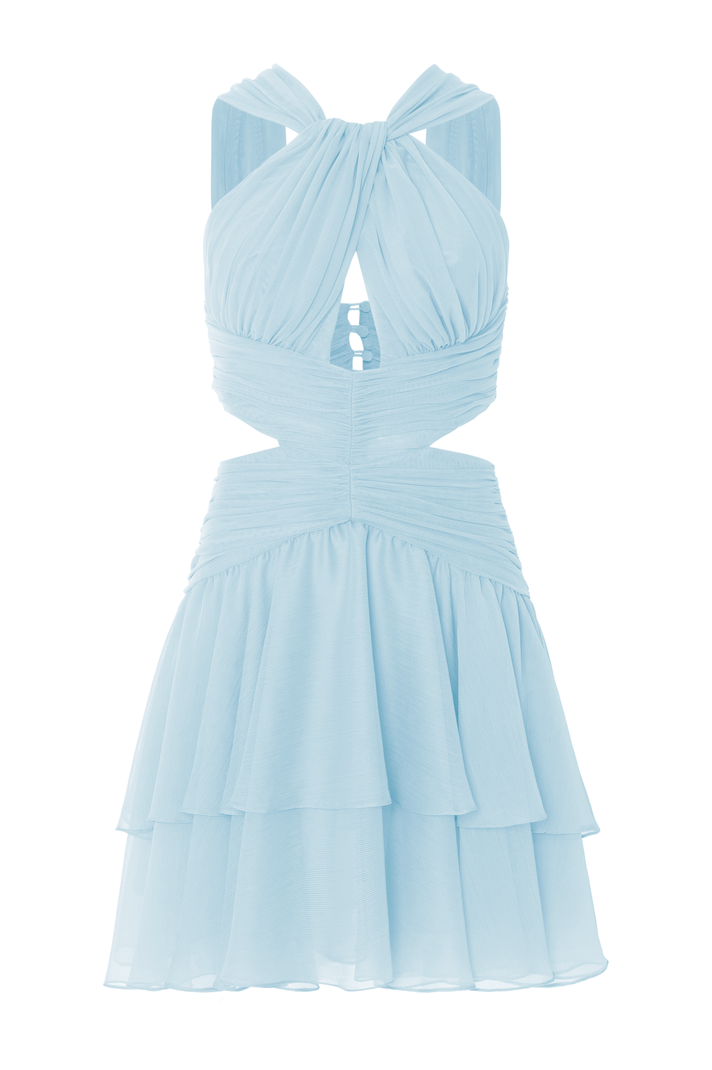 VESTIDO CURTO CHIFFON DAYDREAM AZUL CLARO