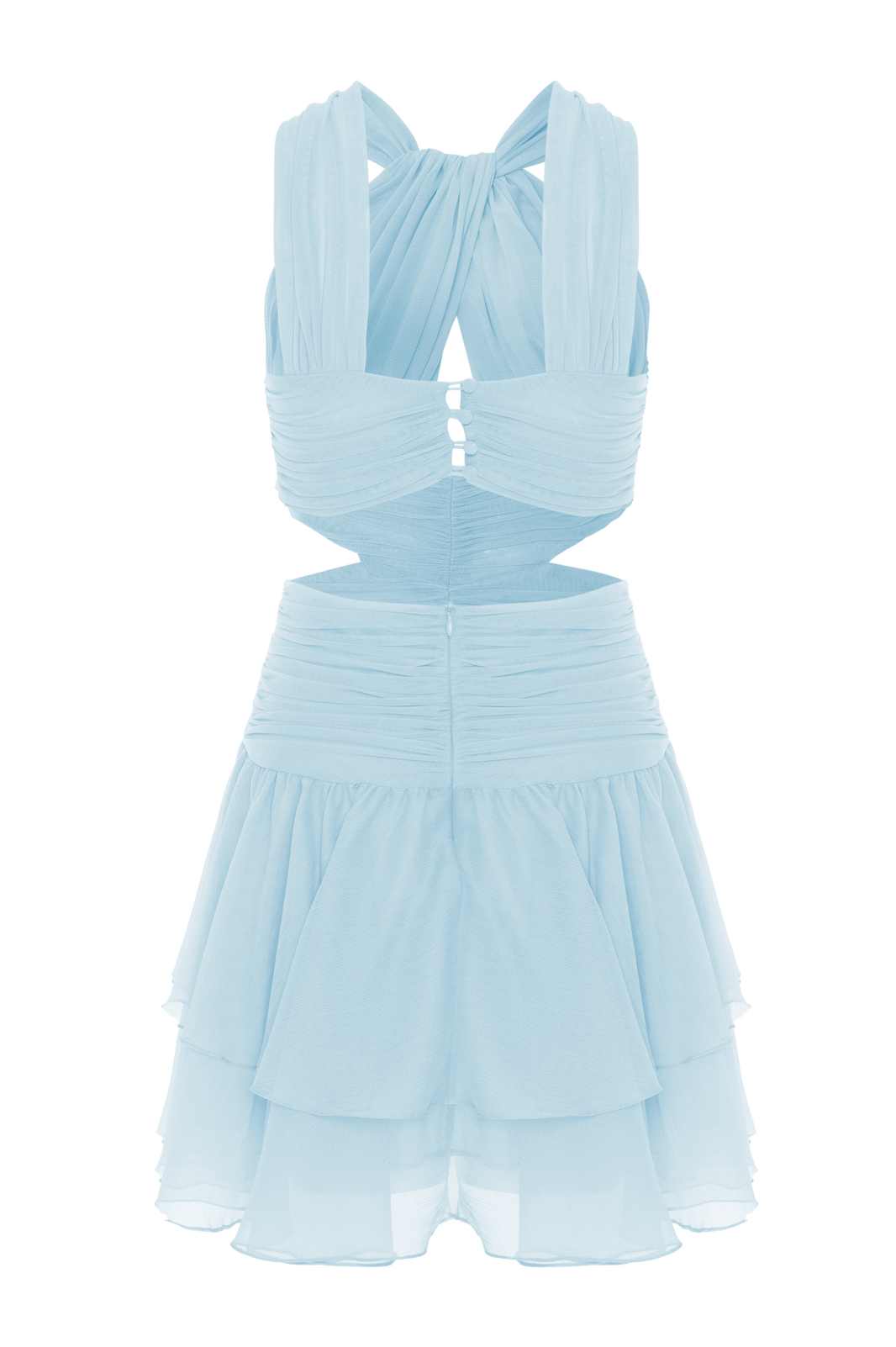 VESTIDO CURTO CHIFFON DAYDREAM AZUL CLARO