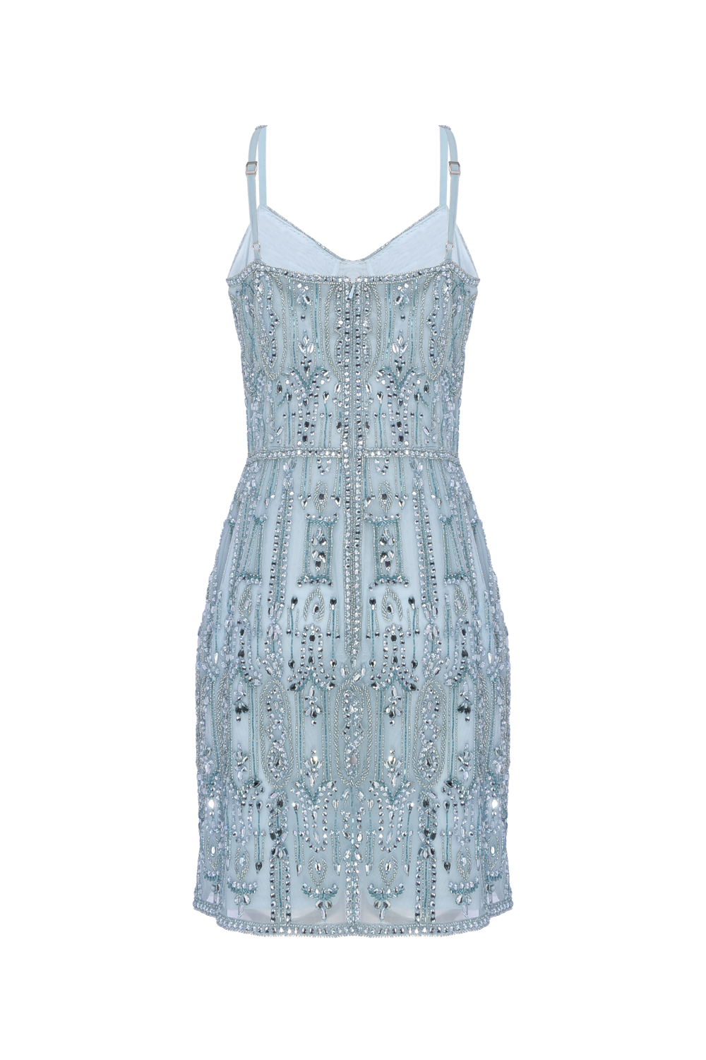 VESTIDO CURTO CRYSTAL MOONLIGHT
 AZUL CLARO
