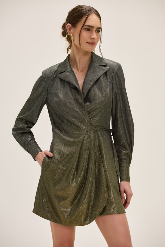 VESTIDO CURTO LUREX ASTER PRETO