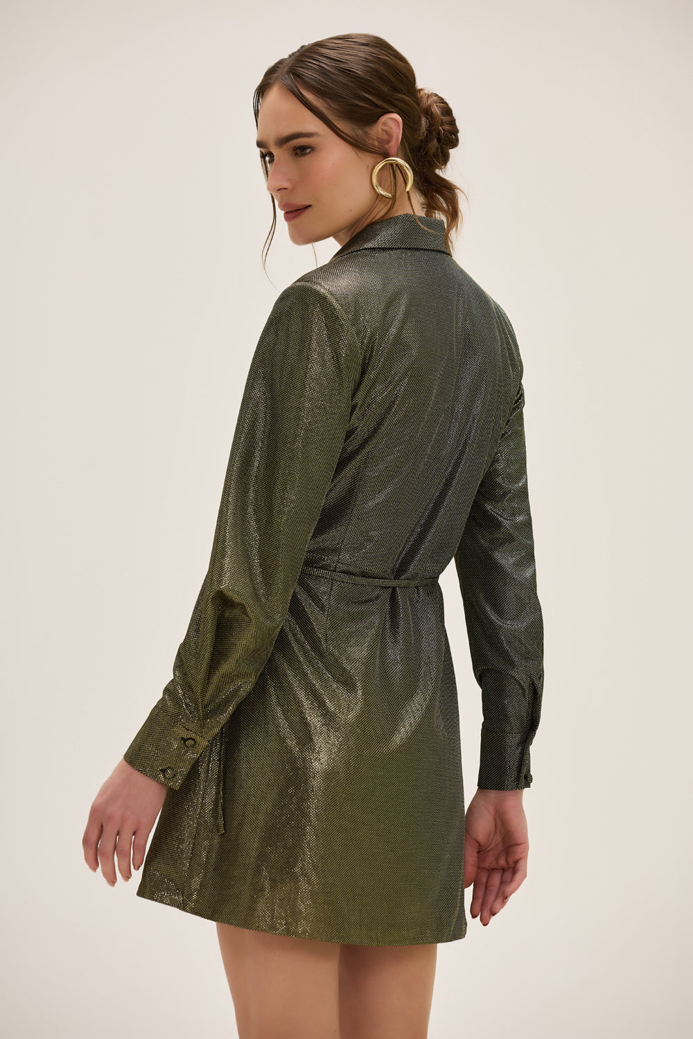VESTIDO CURTO LUREX ASTER PRETO
