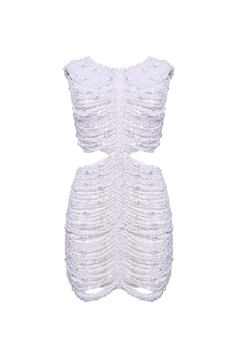 VESTIDO CURTO SEASHELL EMBROIDERY OFF WHITE