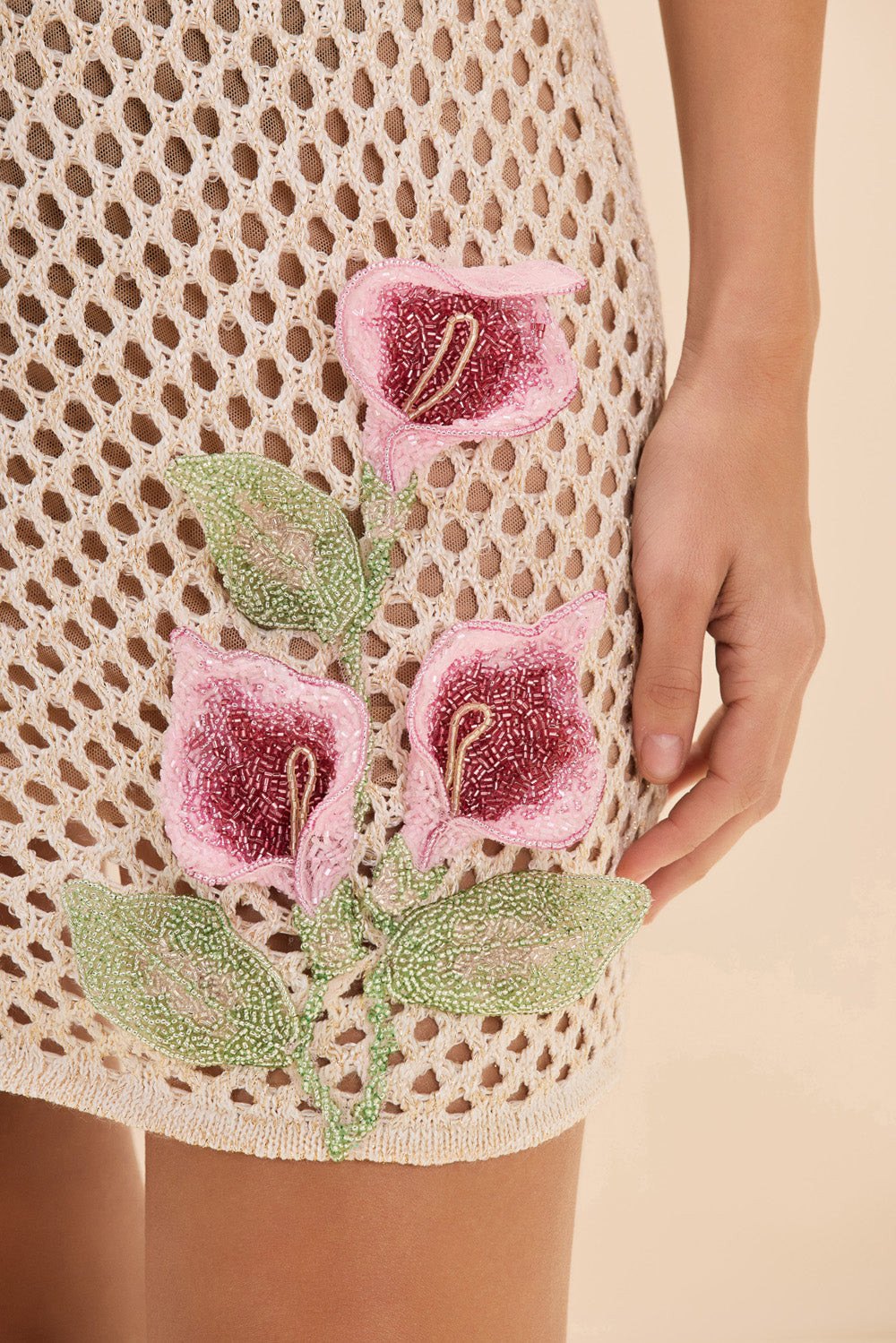 VESTIDO CURTO CALLA CROCHET OFF WHITE