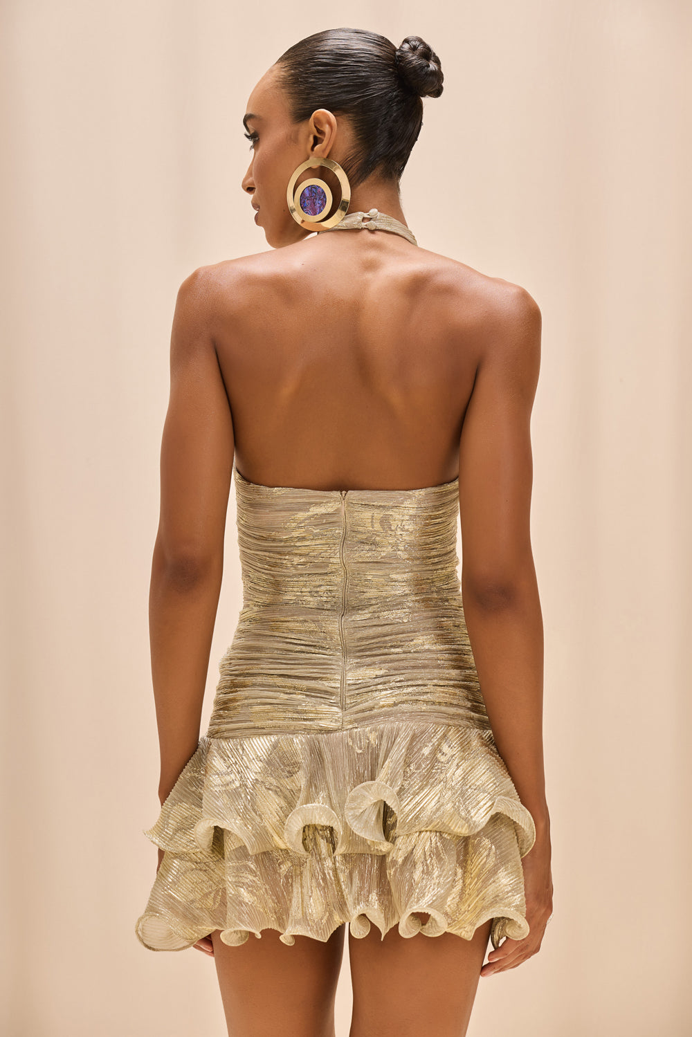 VESTIDO CURTO LUREX GOLDEN DUST DOURADO