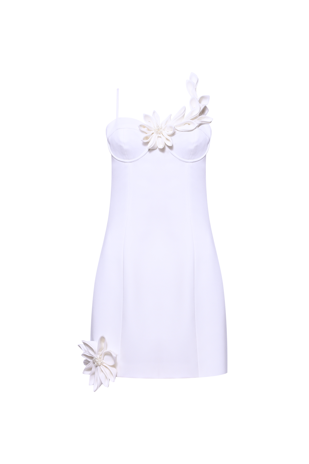 VESTIDO CURTO CREPE DHALIA OFF WHITE