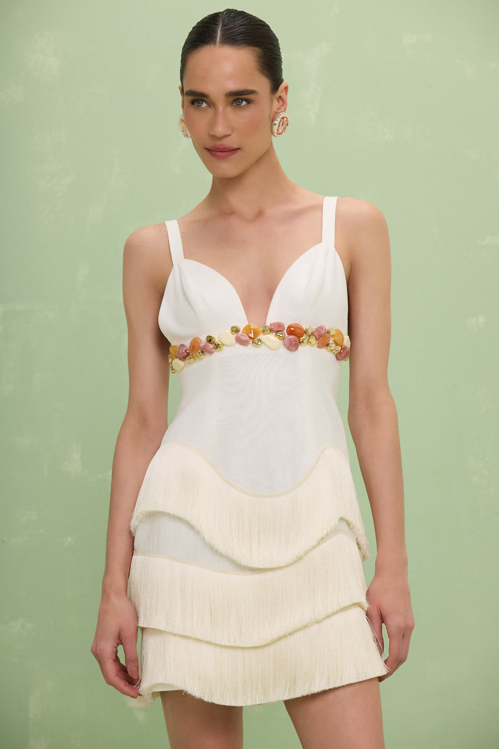 VESTIDO CURTO LINHO GABRIELA OFF WHITE