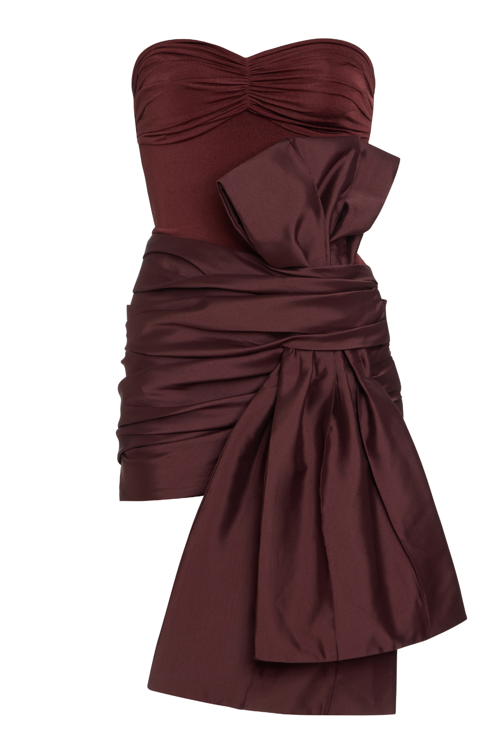 VESTIDO CURTO TAFETÁ TARSILA MARROM