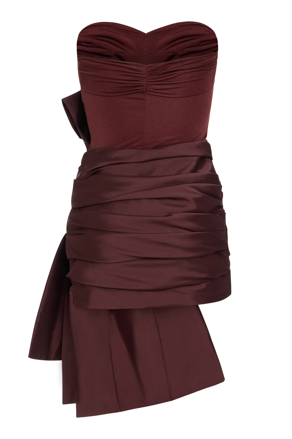 VESTIDO CURTO TAFETÁ TARSILA MARROM