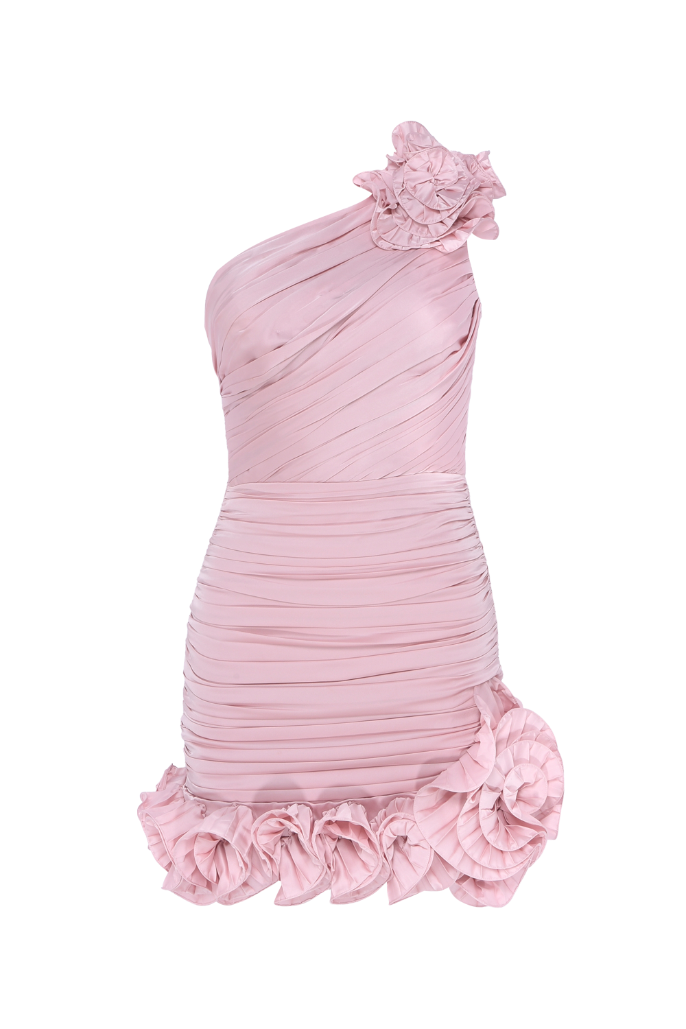 VESTIDO CURTO CETIM ISABEL ROSA CLARO