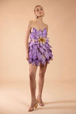 VESTIDO CURTO TULE PINA LILAS