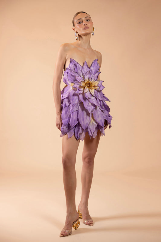 VESTIDO CURTO TULE PINA LILAS