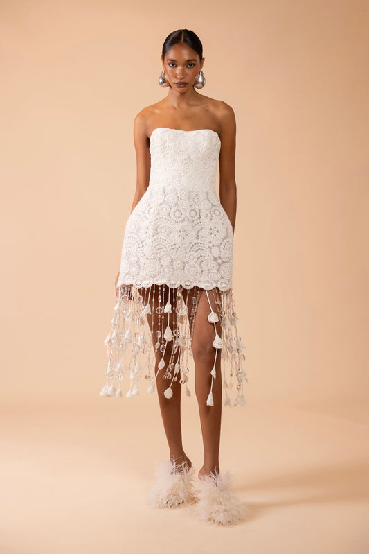 VESTIDO CURTO GAL EMBROIDERY BRANCO