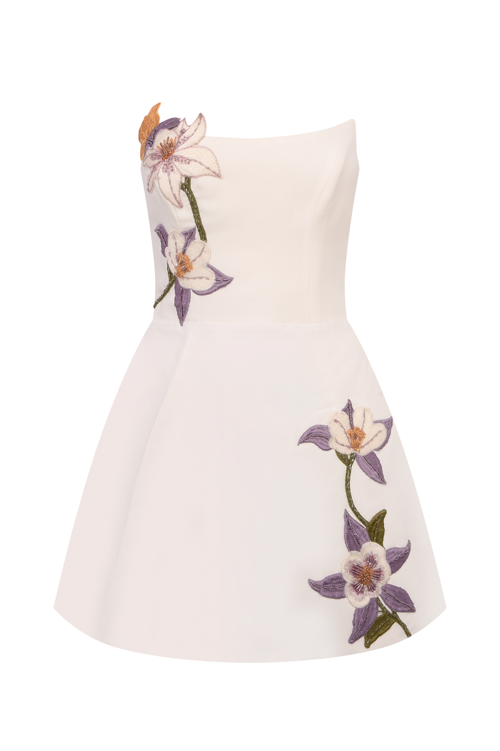 VESTIDO CURTO CREPE NORMA OFF WHITE