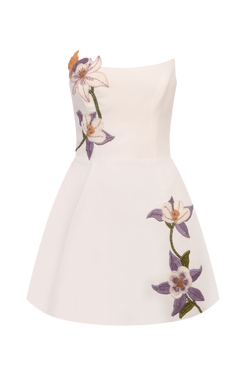 VESTIDO CURTO CREPE NORMA OFF WHITE