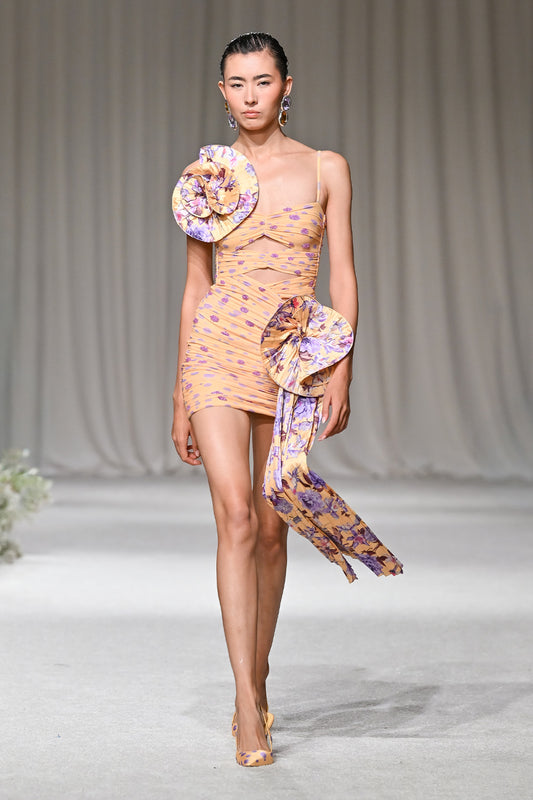 VESTIDO CURTO PEONY DOTS AMARELO