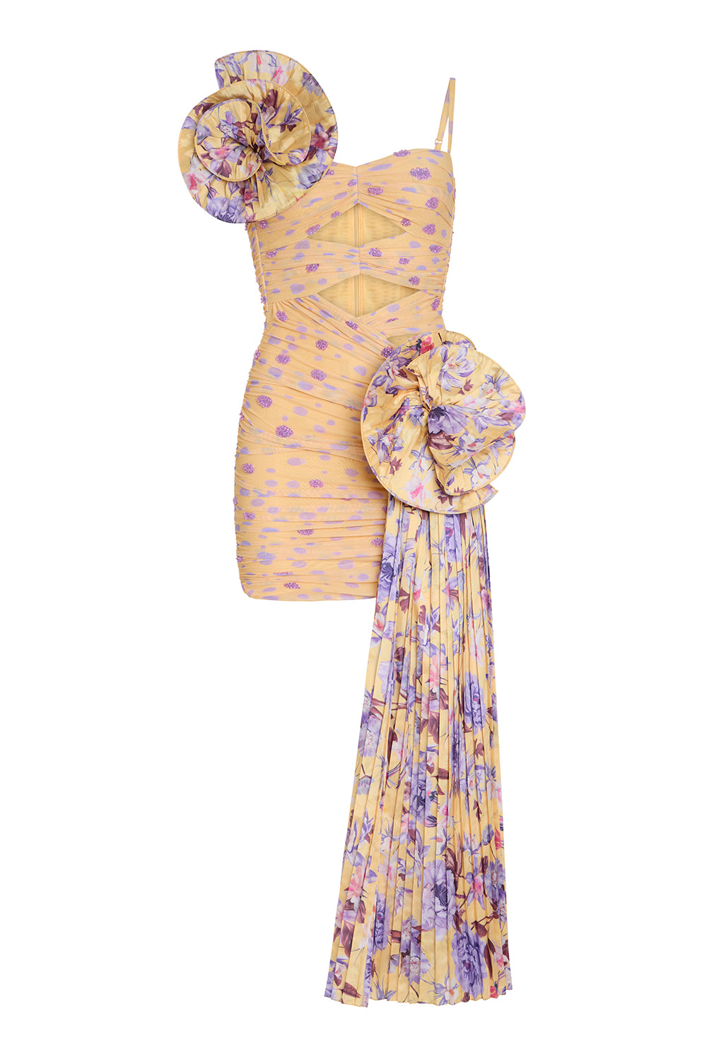 VESTIDO CURTO PEONY DOTS AMARELO