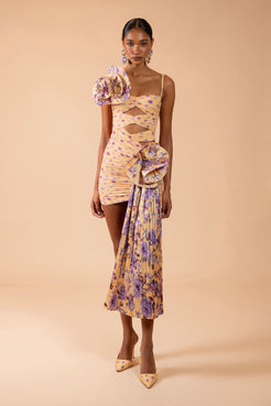 VESTIDO CURTO PEONY DOTS AMARELO