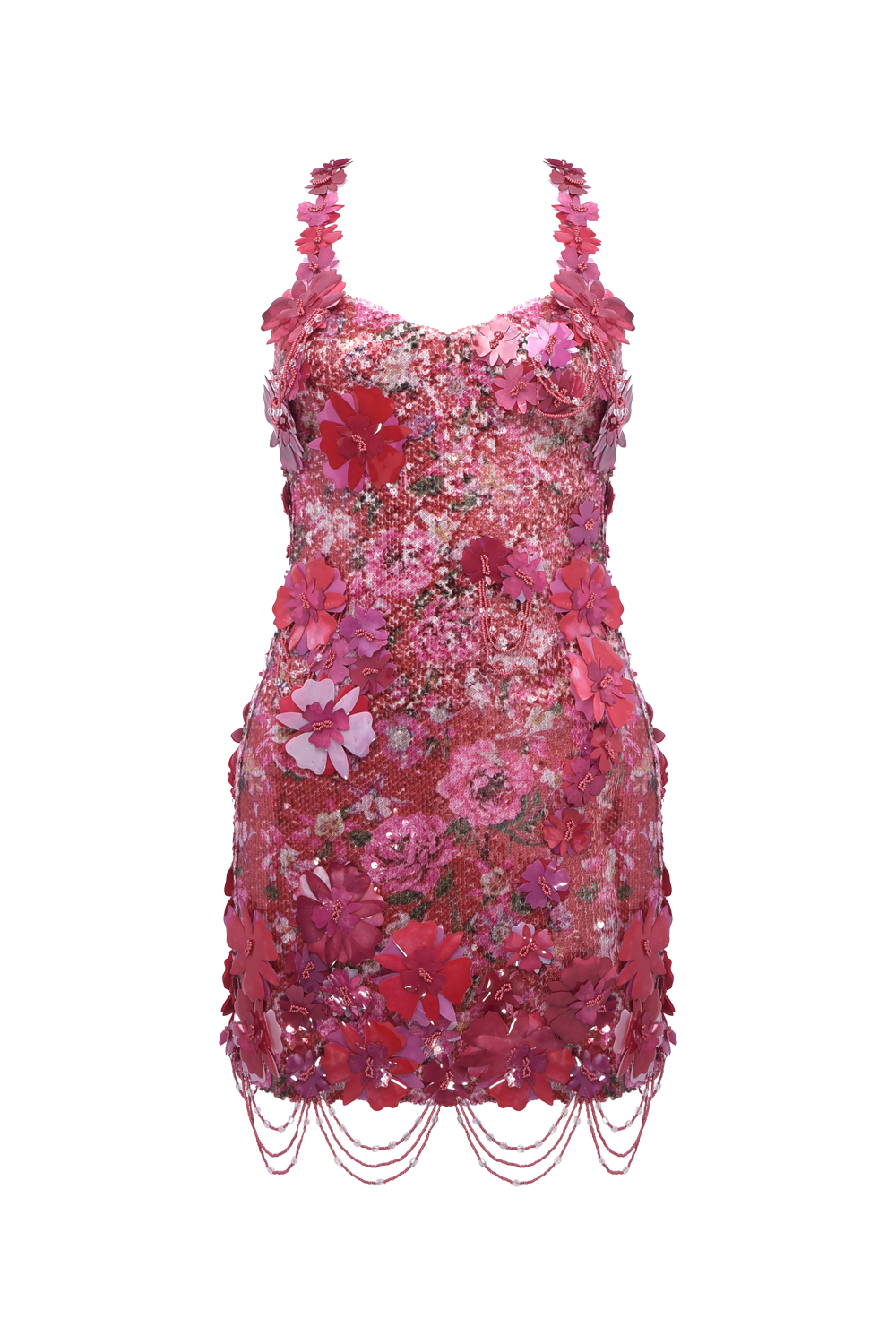 VESTIDO CURTO PAETÊ PEONY VERMELHO