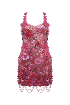 VESTIDO CURTO PAETÊ PEONY VERMELHO