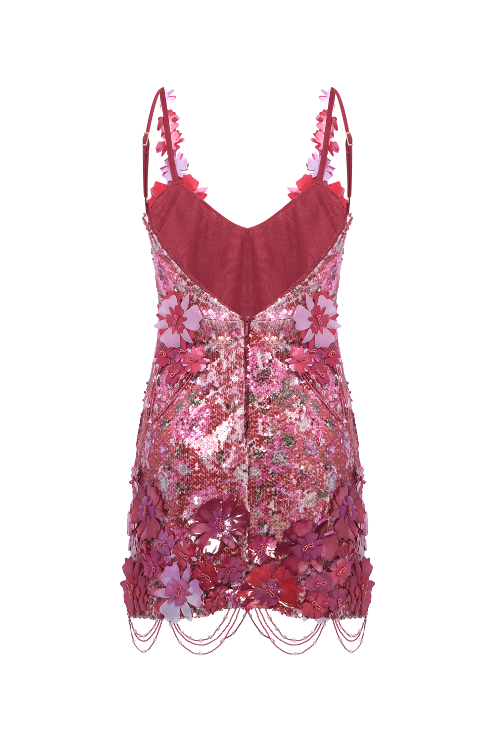 VESTIDO CURTO PAETÊ PEONY VERMELHO