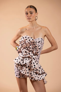 VESTIDO CURTO POÁ P&B OFF WHITE