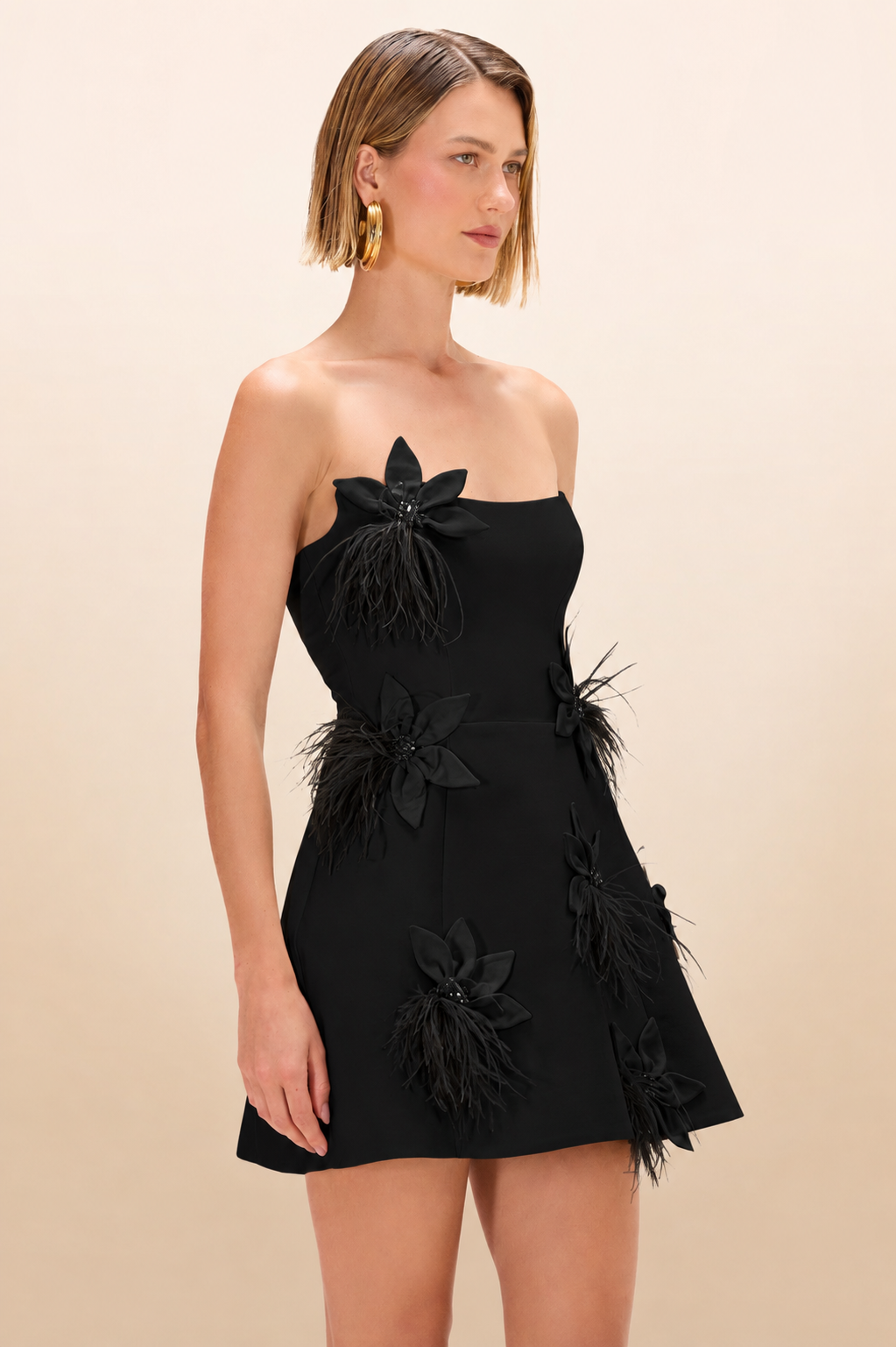 VESTIDO CURTO CREPE ANNA PRETO