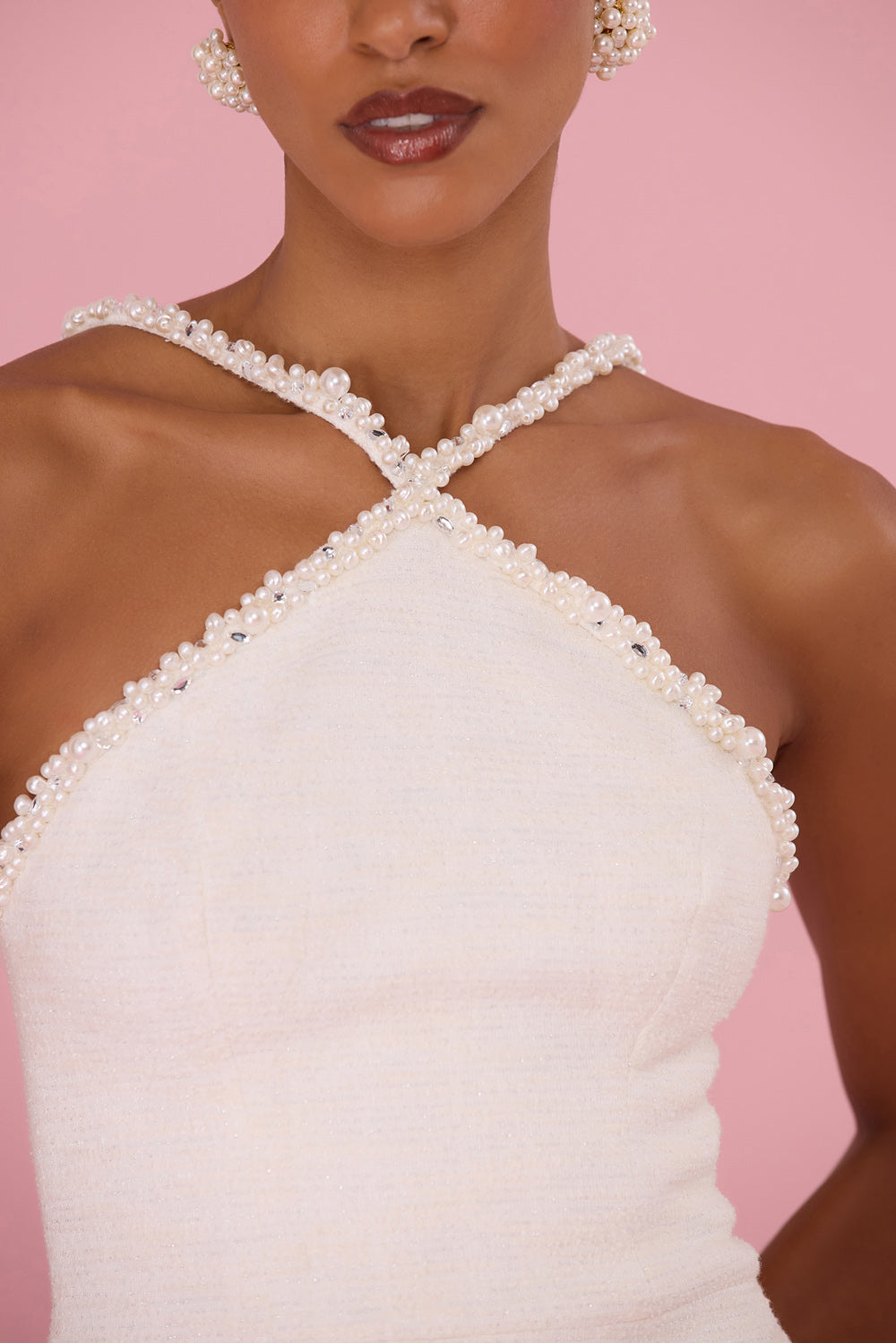 VESTIDO CURTO TWEED MAVI OFF WHITE