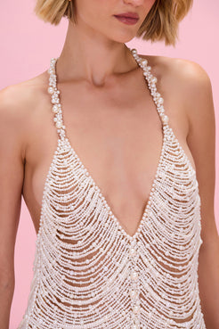 VESTIDO CURTO LINEA EMBROIDERY OFF WHITE